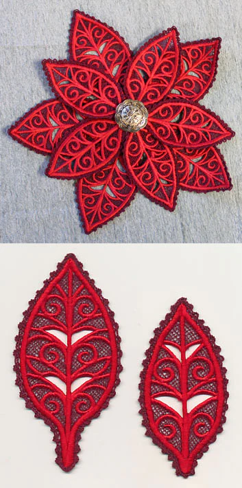Poinsettia (Layered Battenburg Lace with Rayon) - Image 3