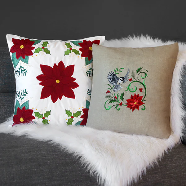 Poinsettia Pillow Corner (Heirloom Applique) - Image 6