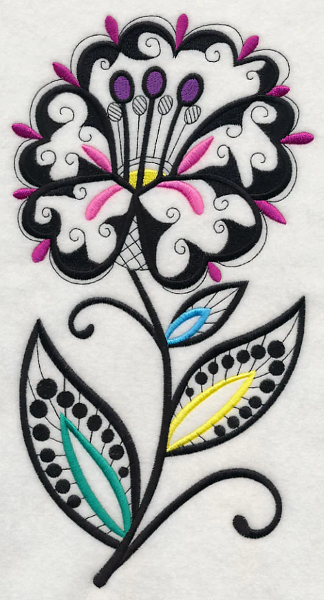 Polka Dots and Petals (Blackwork)