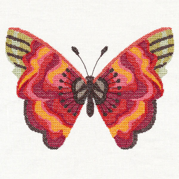 Poppy Butterfly in Watercolor (Cross Stitch) - Image 2