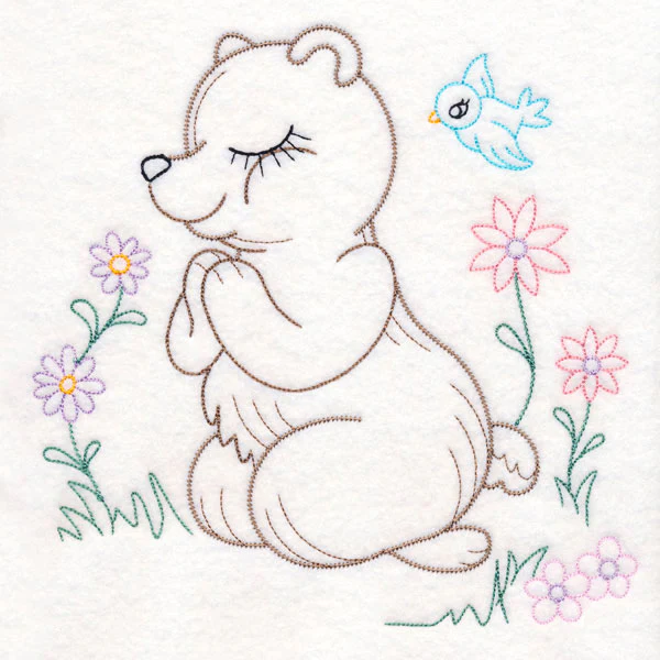Praying Woodland Pals - Bear (Vintage) - Image 6