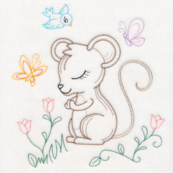 Praying Woodland Pals - Mouse (Vintage)