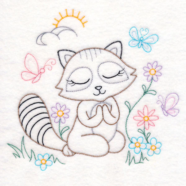 Praying Woodland Pals - Raccoon (Vintage) - Image 2