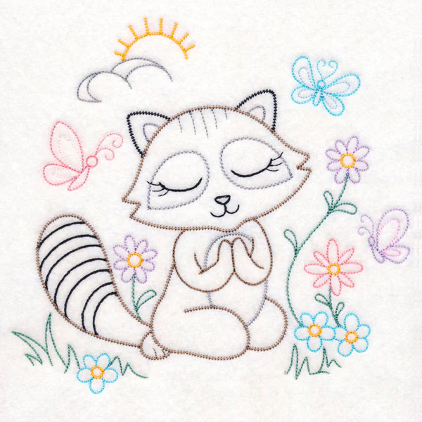 Praying Woodland Pals - Raccoon (Vintage) - Image 6