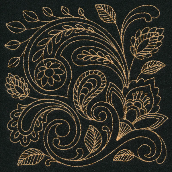 Pretty Paisley Square (Thick Thread)