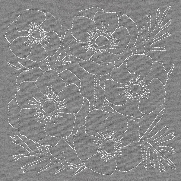 Pretty Petals Quilting Square - Anemones (Double Run) - Image 3
