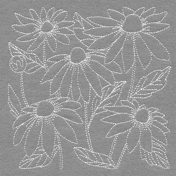 Pretty Petals Quilting Square - Coneflowers (Double Run) - Image 4