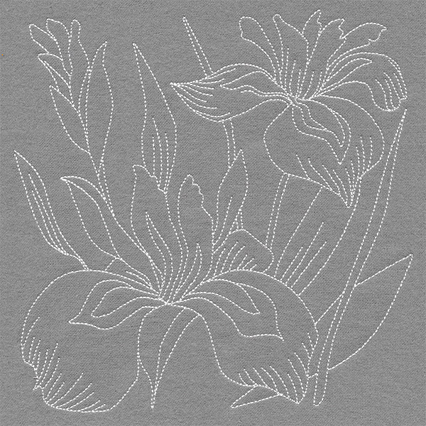 Pretty Petals Quilting Square - Irises (Double Run) - Image 2