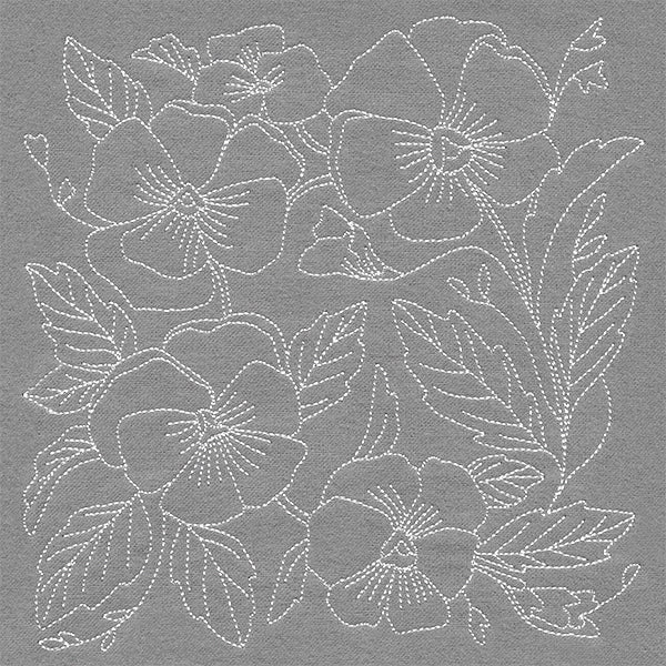 Pretty Petals Quilting Square - Pansies (Double Run) - Image 2