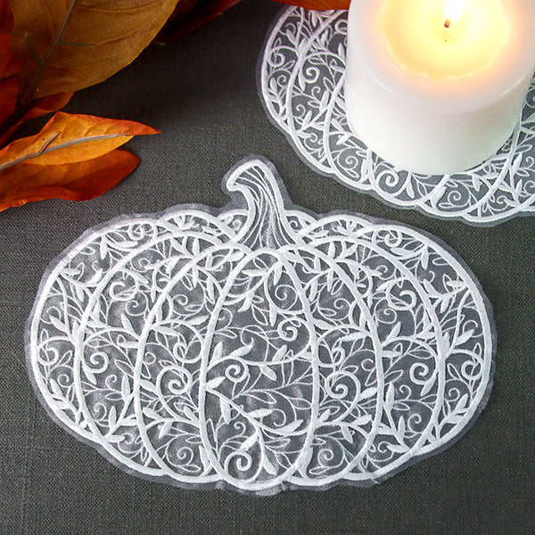 Pretty Pumpkin Doily (Organza) - Image 4