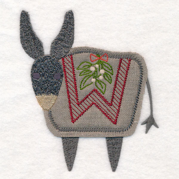 Primitive Christmas Donkey (Crafty Cut Applique) - Image 3