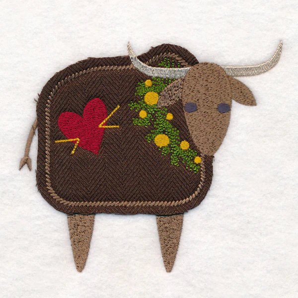 Primitive Christmas Ox (Crafty Cut Applique) - Image 3
