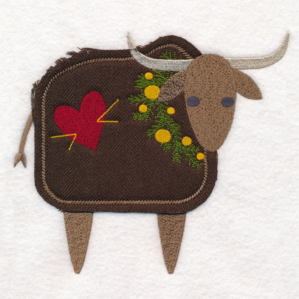 Primitive Christmas Ox (Crafty Cut Applique) - Image 5