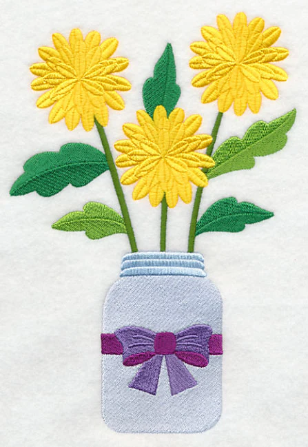 Primitive Chrysanthemum in Mason Jar