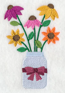 Primitive Coneflowers in Mason Jar - Image 4