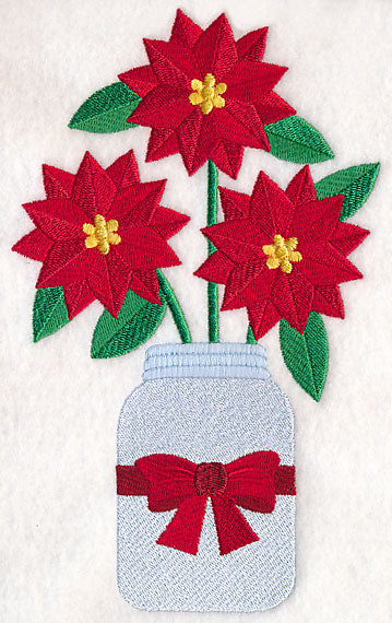 Primitive Poinsettias in Mason Jar - Image 2