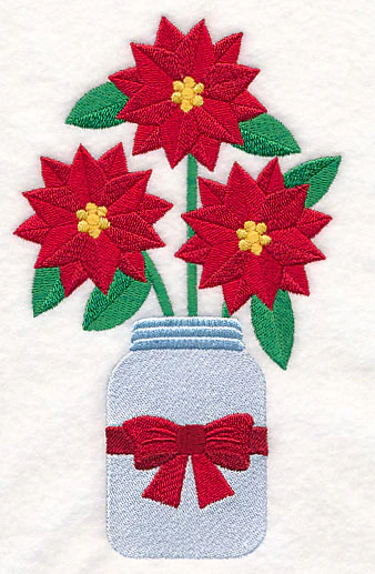 Primitive Poinsettias in Mason Jar - Image 3