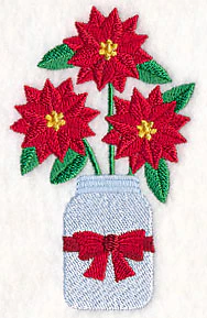 Primitive Poinsettias in Mason Jar - Image 4