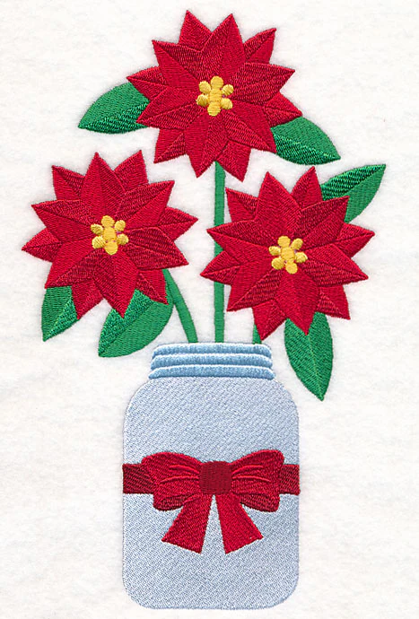 Primitive Poinsettias in Mason Jar - Image 5
