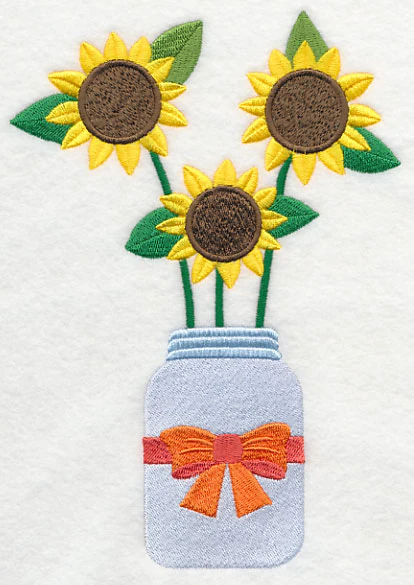 Primitive Sunflowers in Mason Jar - Image 2