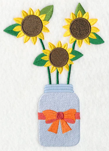 Primitive Sunflowers in Mason Jar - Image 3