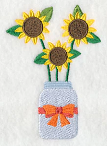 Primitive Sunflowers in Mason Jar - Image 4