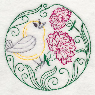 Prothonotary Warbler and Carnations (Vintage) - Image 4
