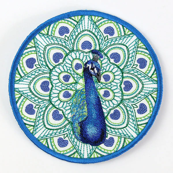 Proud as a Peacock Coaster (In-the-Hoop) - Image 5