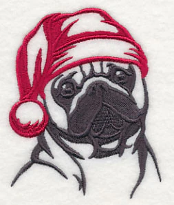 Pug with Santa Hat Silhouette - Image 3
