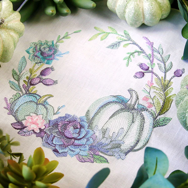 Pumpkin and Succulent Wreath in Watercolor - Image 12