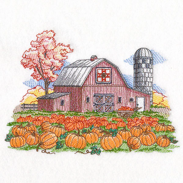 Pumpkin Patch Barn Scene - Image 2