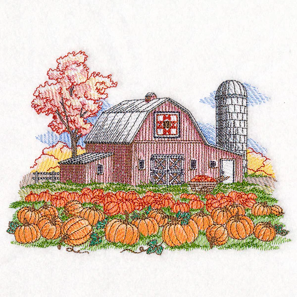 Pumpkin Patch Barn Scene - Image 3