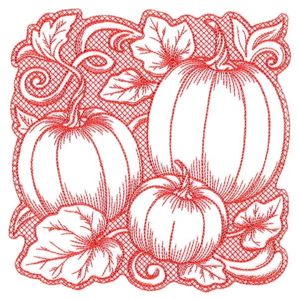Pumpkin Patch in Autumn Square (Trapunto) - Image 5