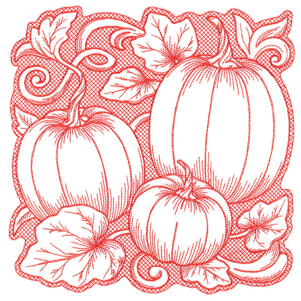Pumpkin Patch in Autumn Square (Trapunto) - Image 9
