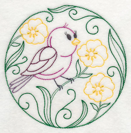 Purple Finch and Buttercups (Vintage) - Image 3