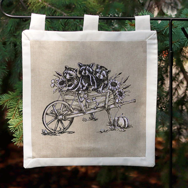 Raccoons in a Wheelbarrow Etching - Image 4