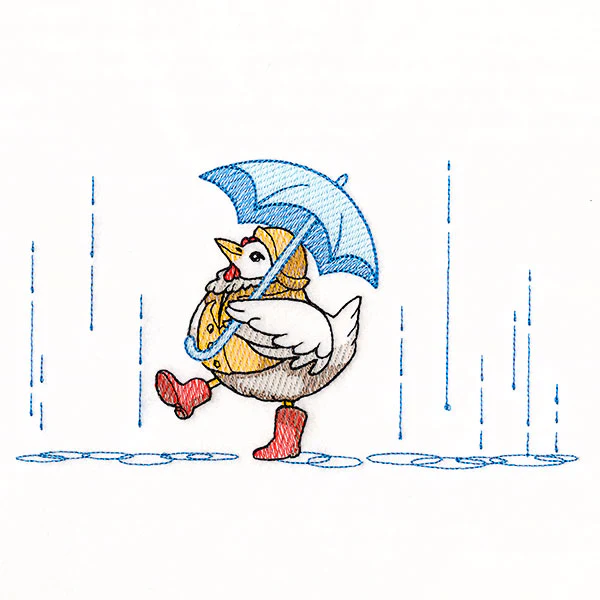 Rainy Day Chicken Border - Image 3