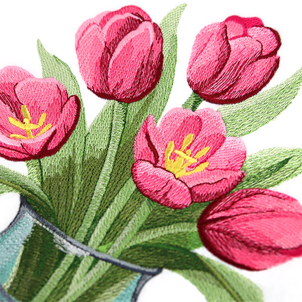Realistic and Lovely Vase of Tulips - Image 2
