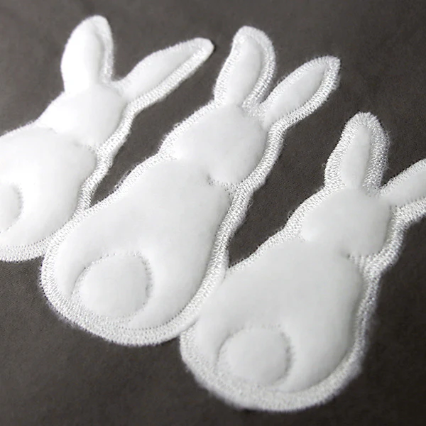 Rearview Bunny Trio (Applique) - Image 4