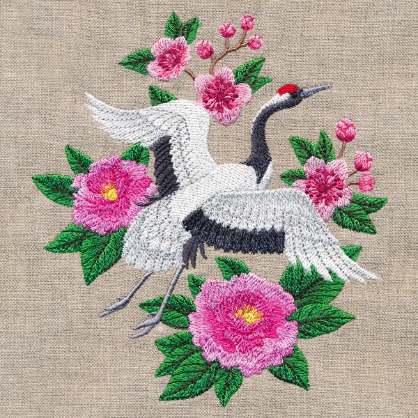 Red Crowned Crane in Bloom - Image 3