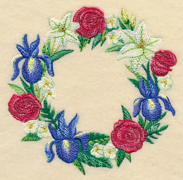 Red White & Bloom Wreath in Watercolor - Image 4