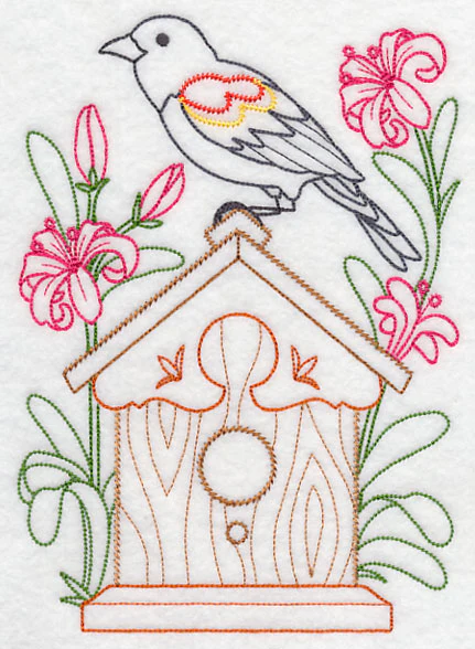 Red-winged Blackbird and Nerines (Vintage) - Image 4
