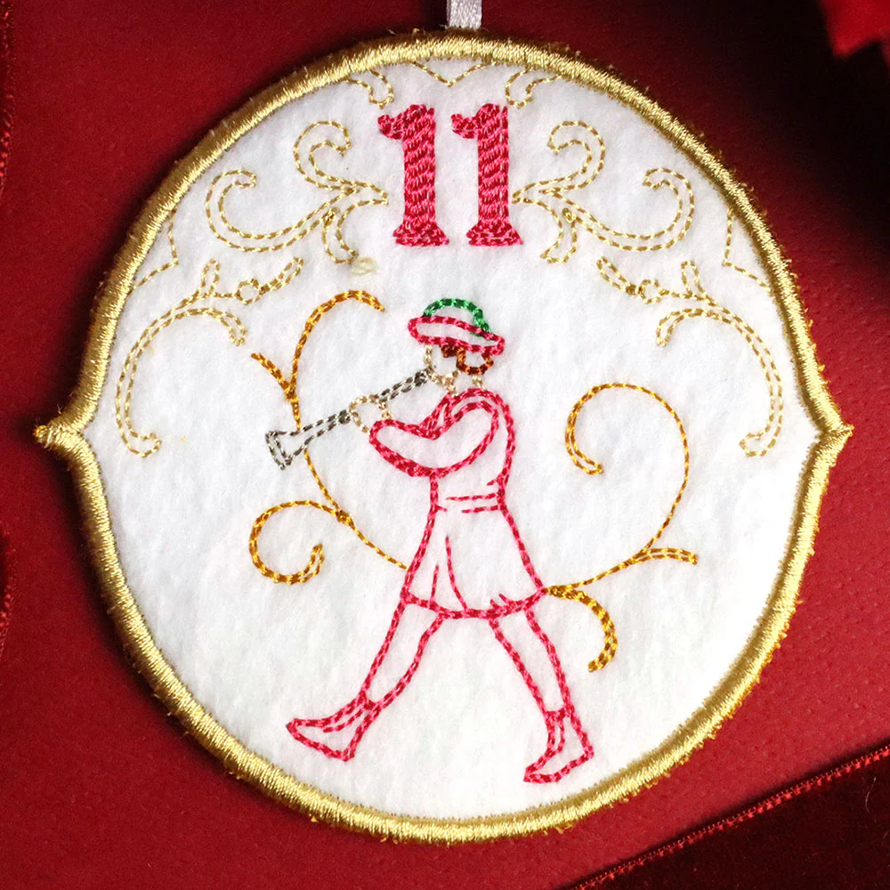 Regal 12 Days of Christmas - Eleven Pipers Piping Ornament (In-the-Hoop) - Image 3