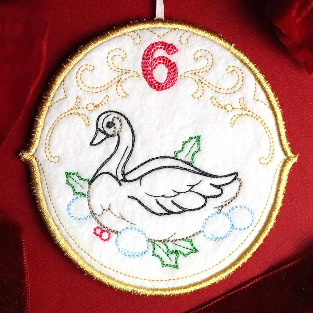 Regal 12 Days of Christmas - Six Geese-A-Laying Ornament (In-the-Hoop) - Image 4