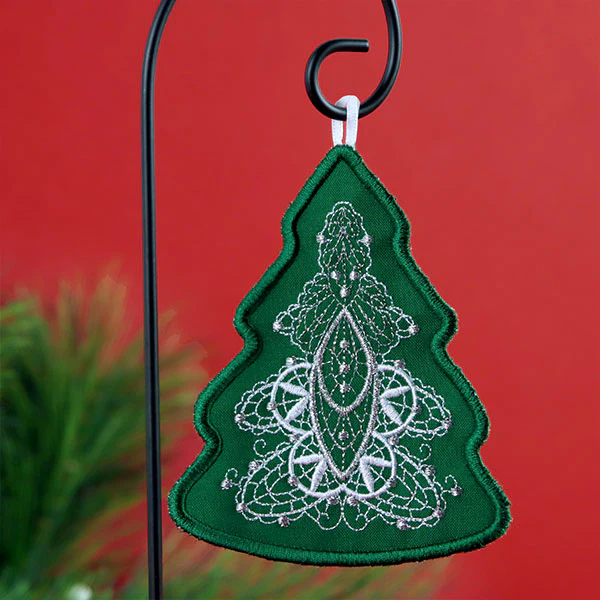 Regal Renaissance Christmas Tree Ornament (In-the-Hoop) - Image 6