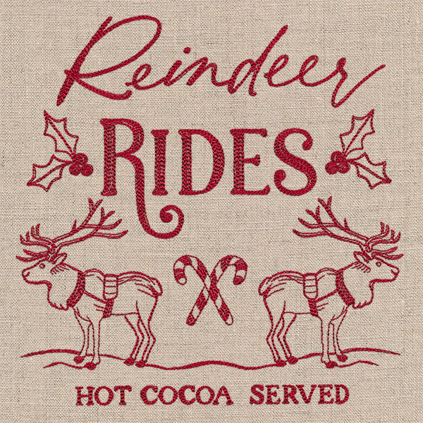 Reindeer Rides Market Sign