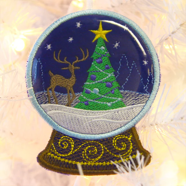 Reindeer Snowglobe Ornament (In-the-Hoop) - Image 2