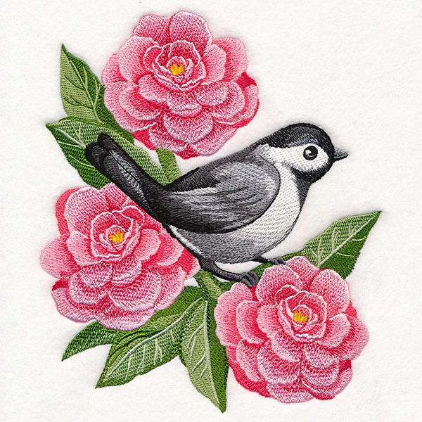 Resting Chickadee in Peonies - Image 4