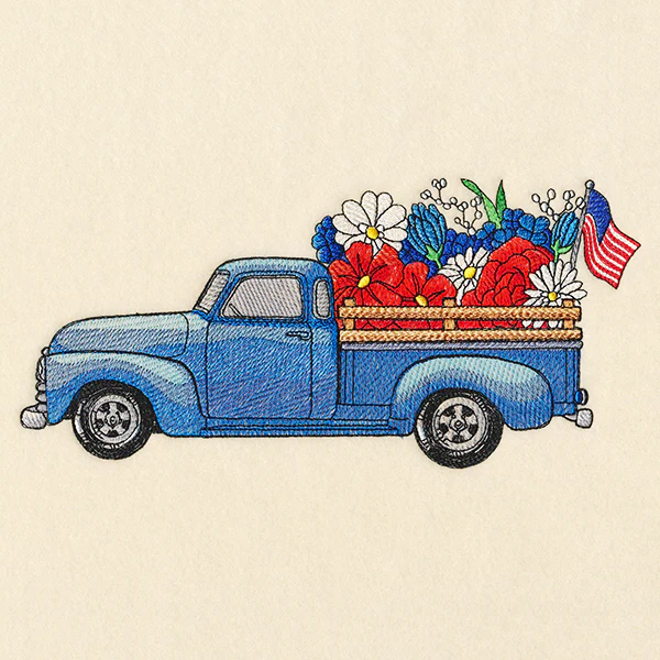 Retro American Blooms Truck - Image 3