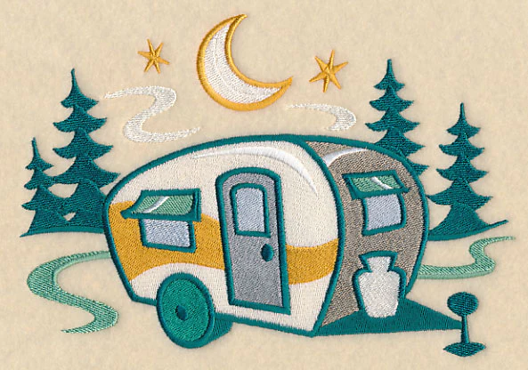 Retro Camping Camper Scene - Image 3